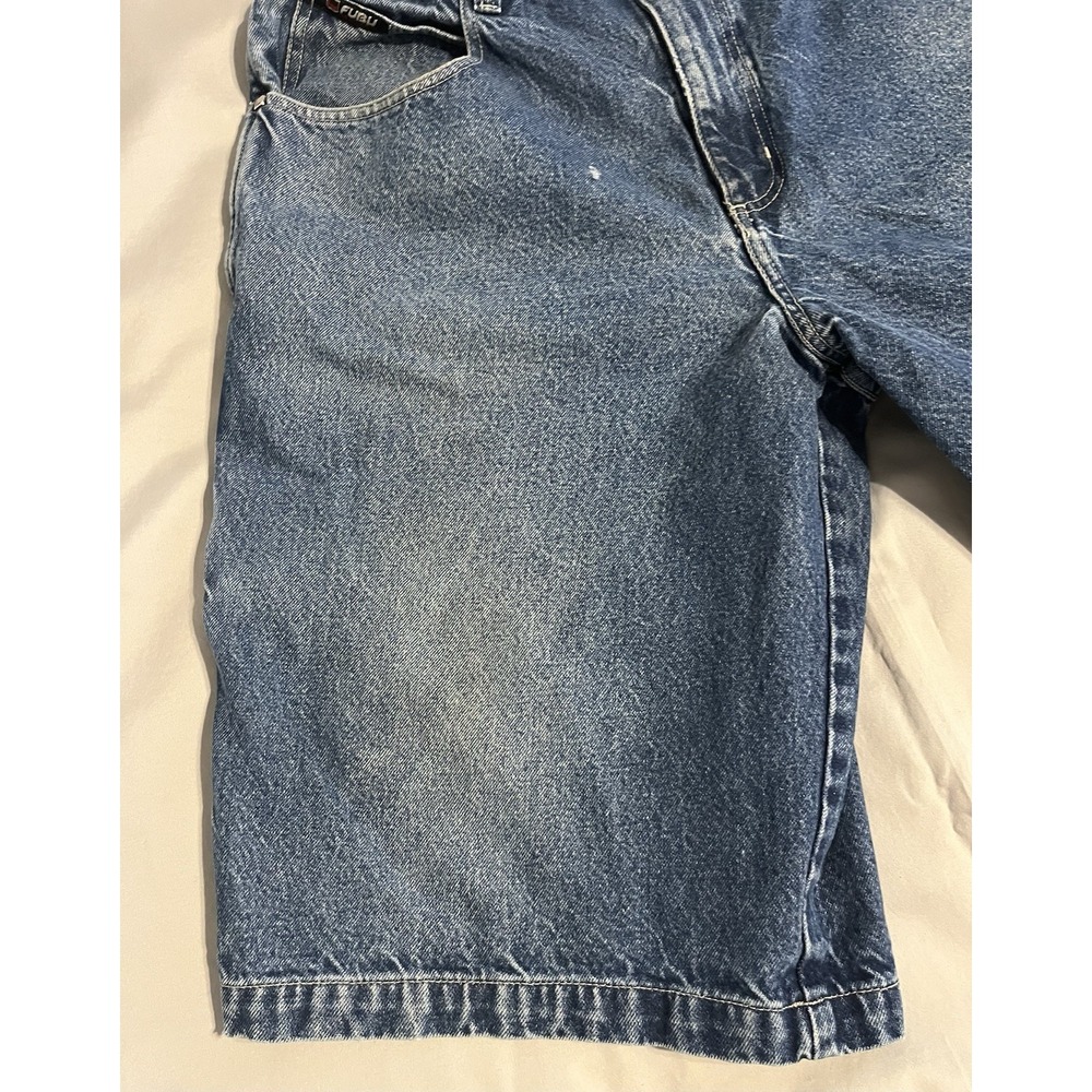 Vintage FUBU Shorts Carpenter Cargo Baggy Skater Y2K Denim Jorts W36 - Picture 4 of 16